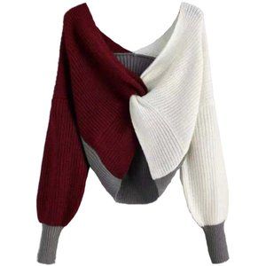 Colorblock Twisted Sweater